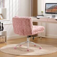 Vanity Stools - Pink + Faux Fur + Foam - View 10