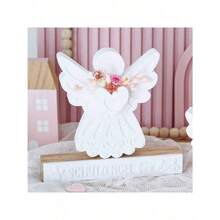 DIY Angel Scented Candle Silicone Mold, 3D Angel Statue Plaster Mold With Wings And Dress, Cute Angel Mold - White - View 3