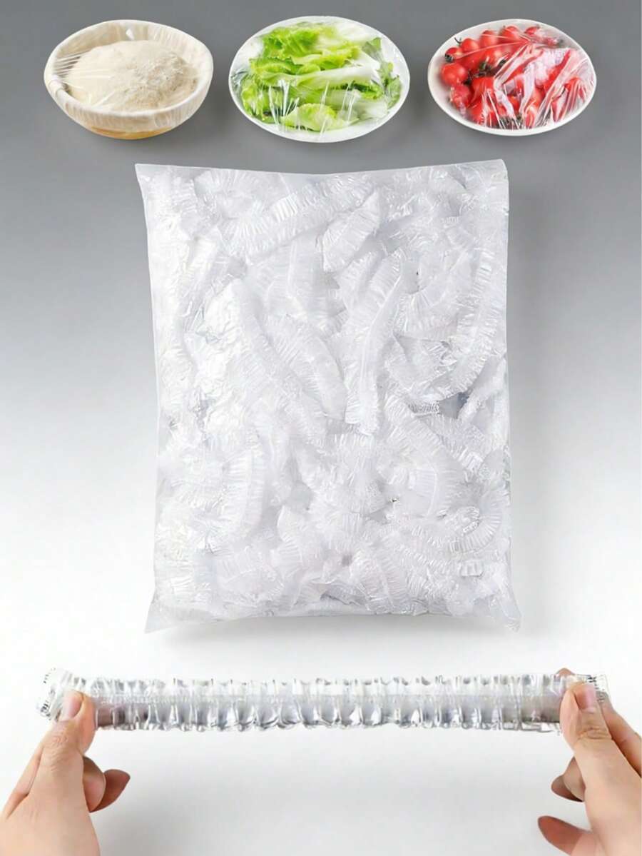 500 chiếc/gói, Màng bọc thực phẩm dùng một lần: Bọc vòi sen, Màng co đa năng dùng một lần (1 túi), Bọc giày dùng một lần, Màng bọc thực phẩm dày dặn cho nhà bếp, Màng bọc thực phẩm co giãn dùng trong tủ lạnh (50/100/300/500 chiếc)