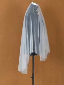 1 Layer Simple Bridal Veil Wedding Bridal Veil Cover Face Veil Without A Comb Wedding Accessories - Multicolor - View 4