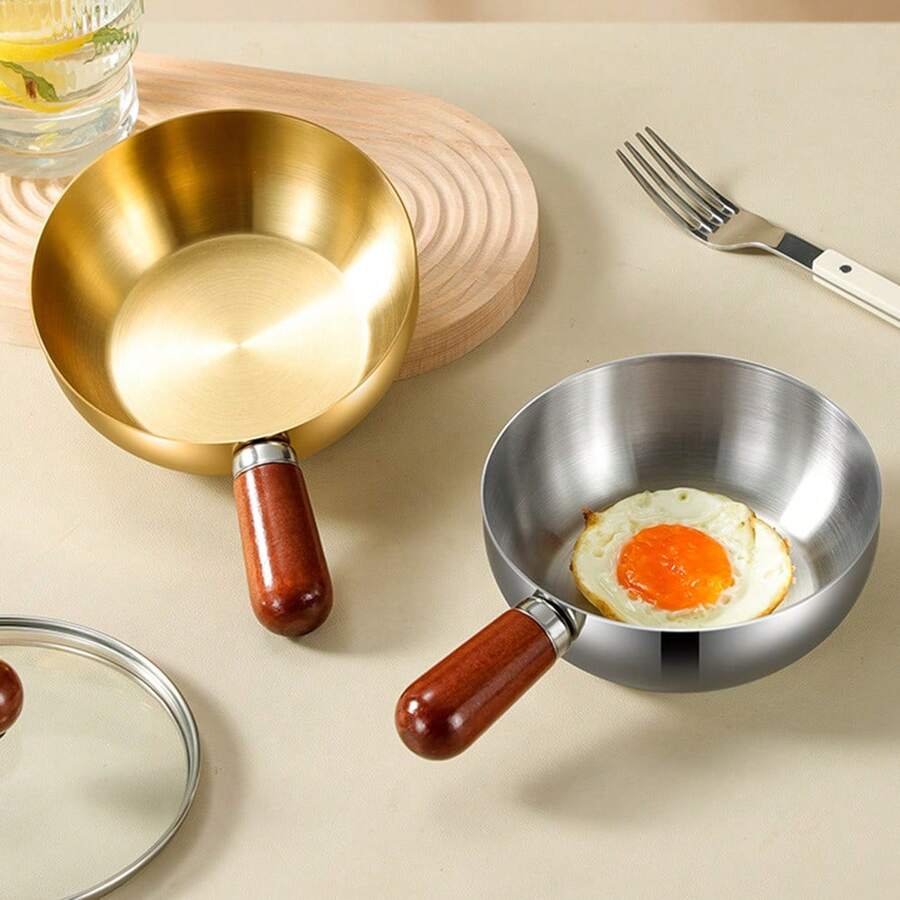 1件装不锈钢胡桃木手柄厨具 - 易于清洁，可重复使用，适用于制作酱汁和牛奶，也适用于婴儿辅食、汤、酱料 - 经久耐用的厨房厨具，符合人体工程学手柄，婴儿辅食厨具，优雅的厨房用品，耐用的厨房用品 - 彩色 - 查看 1