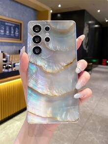 1pc Summer Ocean Shell Pattern Android Phone Case, Precise Cutout Camera Protection Suitable Compatible With Samsung Galaxy S25 Ultra/Galaxy S24 Ultra/S24/S23 Ultra/A56 5G/A55 5G/A52s 5G/A26 5G, Nothing, Pixel, Protective Cover - Multicolor - View 4