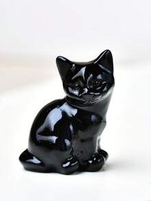 CUPIDCRYSTAL Natural Amethyst Carved Cat Figurine, Perfect Valentine's Day Gift, Healing Crystal Decor, Crystal & Stone - Multicolor - View 5