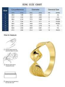 Charm-In Wavy Twist Plated Gold Ring For Women, Unique Personalized Attractive Daily Wear, Ideal Gift Choice - Gold - View 4