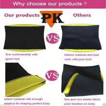 男女通用健身腹部支撑带，吸汗塑身腰带，适合核心力量训练、瑜伽和健身房锻炼 - 黑色 - 查看 6