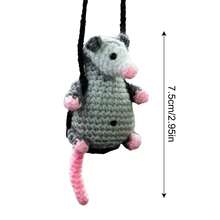 Opossum-Colgante de Animal para decoración de espejo retrovisor de coche, accesorio bonito para decoración de coche NXC3 - gris - Ver 5