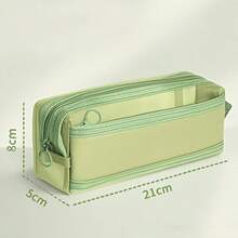 Mesh Pencil Case, Double Layer Large Capacity Transparent Stationery Bag, Student Exam Pencil Pouch, Middle School Exam Dedicated Stationery Bag - Multicolor - View 3