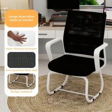 Minimalist Modern Office Chair – Metal Frame, Soft & Comfortable, Home & Office Use, Multiple Colors Available - Black and White - View 6