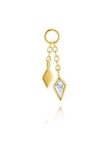 1件925纯银时尚动物系列立方氧化锆耳钉，平底耳骨耳廓穿孔耳钉，适合女性日常佩戴、婚礼、派对和宴会等场合。 - 金色 - 查看 12