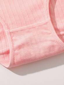 2 piezas de bragas de algodón de cintura alta, de unicolor, transpirables y elásticas, esenciales para el Día de San Valentín, vacaciones, deportes y uso diario, adecuadas para todas las estaciones - Multicolor - Ver 4