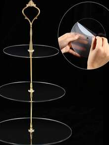 3-Tier Acrylic Round Cupcake Stand, Dessert Cake Display Rack For Wedding, Birthday Party, Baby Shower, Transparent - Multicolor - View 2