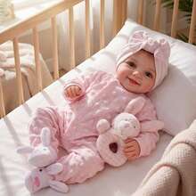 BABESIDE Reborn Baby Dolls Sunny - 17Inch Cute Soft Vinyl Realistic Baby Doll Poseable Smiling Real Life Baby Dolls With Complete Accessories For 3+ Years Old Gifts Realistic Babies,Baby ,Reborn Baby ,Kids Toy,Realistic,Lifelike Baby Dolls,Toys ,Doll Toys - 西瓜粉 - 查看 5