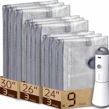 9 Packs Rechargeable Pump Vacuum Bags For Travel Packing, Carry-On Size Vacuum Seal Bags For Luggage And Suitcase Compression, Space Saver For Clothes And Clothing Organization - 9種組合旅行裝 - 查看 8