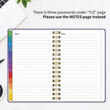 1pc Minimalist Password Notebook With Letter Index, Size 5.7" X 7.7" Hard Cover Password Book With Website, Username And Notes, Suitable For Elderly, Adults And Students, Office Supplies, Women's Desktop Decor, Teacher's Day Gift, Mother's Day Gift - Alphabet Password Notebook - View 12