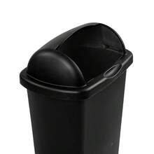 13 Gallon Large Kitchen Trash Can With Roll Top Lid, Heavy-Duty Black Plastic Garbage Bin, Household Essential, Odor Sealing Space-Saving For American Home Kitchens - màu đen - Xem 8