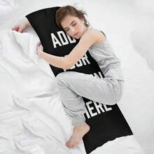 Custom Body Pillow Upload Your Photo/Text/Art, Personalized Long Pillowcase, Couples, Anime Fans, Birthday/Wedding Keepsake, Black, 20x54 - Black - View 5