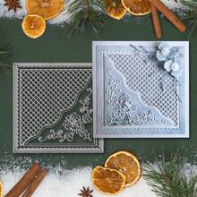 Creative Grid And Lace Dies, DIY Scrapbooking Album And Embossing Stencil, Greeting Card Making Tool, Card Paper Cutting Crafts ,Gift Card Making Template Die Cuts. - Silver - View 3
