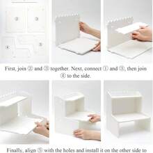 Sktop Wood Display Shelf, Office Desk Shelf Organizer Desktop Organizer Office Storage Rack Wood Desktop Bookshelf Supplies Storage Rack - A - 查看 4