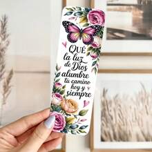 24pcs Exquisite Colored Spanish Butterfly Floral Inspiring Scripture Bible Verses Bookmarks Stickers For Book Lovers Page Markers And Daily Spiritual Reminders, Gifts For Religious Activities And Church Gatherings Perfect For DIY Reading Decor - Multicolor - View 10