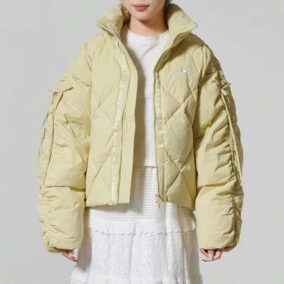 Adidas Chaqueta de plumón para mujer para exteriores, BOW COM DOWN, plumón de algodón cómodo para uso diario, ligera, chaqueta casual para deportes y correr, KC2613