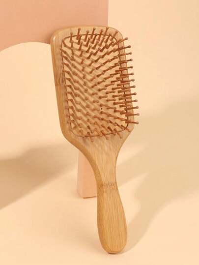 فرشاة شعر خشبية مع وسادة مطاطية للتدليك والتسريح، مشط خشبي مسطح واسع، مشط خشبي، فرشاة شعر خشبية ناعمة للاستخدام المنزلي، فرشاة تدليك، للشعر المستقيم والمجعد، فرشاة شعر، مشط، أداة تصفيف الشعر، منتج وإكسسوار للشعر، مناسب للصالون، ضروريات السفر، ضروريات العودة إلى المدرسة، ضروريات العطلات، إكسسوار شعر للنساء، هدية مشط وسادة مطاطية منزلية، فرشاة وسادة فروة الرأس، فرشاة تدليك كبيرة، فرشاة تدليك للشعر الطويل، مشط خشبي مضاد للكهرباء الساكنة مع وسادة مطاطية