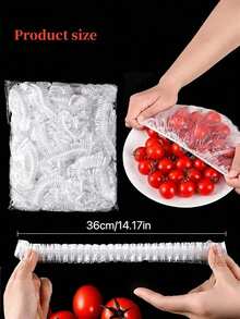 50/100/200pcs Reusable Elastic Food Preservation Covers - Semi-Transparent Elastic Plastic Packaging For Preserving Leftover Food, Fruits And Vegetables - Ideal For Kitchen, Refrigerator And Countertop Storage, Also Suitable For Wedding Decoration, Christmas Decoration, Birthday Decoration, Christmas Table Decor, Christmas Gifts, Etc. - 無色 - 查看 4
