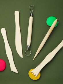 陶艺工具套装，陶艺工具，工具套装，陶艺聚合物粘土工具，陶瓷工具，带点彩工具的粘土雕塑工具，用于造型、打磨、清洁、雕刻、塑形和雕塑的造型粘土 - 彩色 - 查看 3