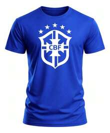 Camiseta Brasil Amarela  Estilo, Conforto E Identidade - Azul - Visão 2