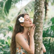 1pc Hawaiian Flower Hair Clips, Artificial Flower Hair Clips For Women, Hibiscus Flower Hair Clips, Lotus Flower Hair Clips, Suitable For Holiday Beach Party, Summer Tropical Flower Hair Accessories, Wedding Party, Gift For Girls, Mother's Day, Hair Claws, Hair Clips, Hair Pins, School Supplies, Head Accesssories - trắng - Xem 9