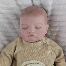 1个46厘米（18英寸）仿真娃娃，手绘头发，半胶粘重生娃娃，过家家玩具，生日礼物 - Cloth Body Doll - 查看 8