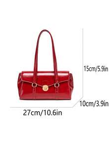 Bolso de mano de alta gama, personalizado de nicho, elegante, última moda para mujeres, bolso vintage para ir a la oficina, regalo de compras, impermeable, antirrobo, expandible, multiusos, multifuncional, bolso de hombro de alta gama, bolso de hombro para debajo del brazo. - Rojo - Ver 4