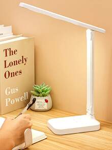 LED Desk Lamp With 3 Dimming Levels, USB Powered Eye-Care Night Light For Student Study, Reading, Writing, Bedroom, Dorm - White - View 3
