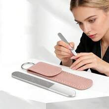 1Set Reusable Round Head Glass Exfoliating Nail File & Storage Bag Set Double-Sided Crystal Carving Grinding Rod Removing Dead Skin Polishing Strip Washable Manicure Surface Repair Pen Polishing The Nail Shape & Shining Nail Surface File - Multicolor - View 8