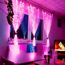 1 Stück LED Vorhanglichter mit Fernbedienung, bezaubernde Lichterketten für Hochzeitsdekoration - USB betrieben, 8 Beleuchtungsmodi, für Zuhause Schlafzimmer Fenster Wand, geeignet für Einzelparty, Hochzeit, Geburtstag, Party, Valentinstag Dekoration, Saisonale Dekoration, Feiertags Beleuchtung - USB-Vorhanglicht - Übersicht 27
