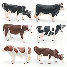 Realistic Farm Poultry Animal Cow Model Holstein Cow Jessie Cow Model Toy Children's Gift Birthday Gift, Holiday Gift, Photography Props. - Multicolor - View 4