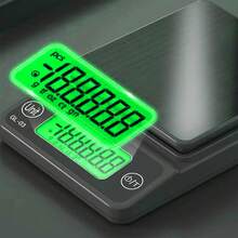 便携式手持电子秤，多单位转换，去皮功能，高精度，背光液晶显示屏，500磅最大称重，带托盘（不含电池） - 彩色 - 查看 3