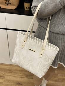 Simple And Fashionable Multi-Purpose Handbag With A Shoulder Strap. 2026 New Model Of Modern-Style Bag. Elegant Women's Bag. - White - View 7