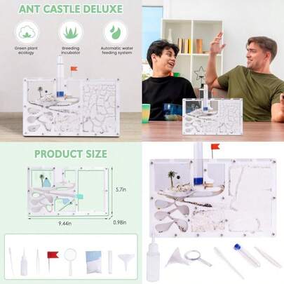 Ant Farming CastleHabitat Science Learning Kit Farms For Live Ants Study Of Ecosystem Behavior Of Ant Colony Explore The World At Home School Live Ants NOT Included (White)