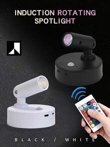 LED Rechargeable Wall Lamp, Magnetic Spotlight, Dimmable Painting Light, Bedside Reading Lamp, Eye-Care Bedroom Night Light, Wireless No-Punch, 360° Rotatable Touch Control, With 2000mAh Lithium Battery, Non-Waterproof ABS And Plastic - Rotating Spotlight - View 2