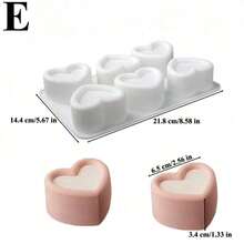 Khuôn làm bánh mousse 6 ngăn chống dính, dụng cụ làm bánh DIY, khuôn silicon để nướng bánh, khuôn bánh mousse sô cô la hình hoa, trái tim, ngôi sao, bộ khuôn nướng sô cô la nhiều ngăn có rãnh, cốc đựng bánh ngọt tráng miệng tái sử dụng, dụng cụ làm bánh cưới trong nhà bếp. - Nhiều màu - Xem 15