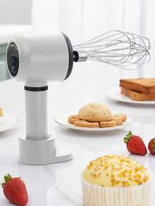 Handheld Electric Cream Mixer, Portable Powerful Egg Beater For Home Use, Mini Stainless Steel Electric Hand Mixer For Whipping Cream, Cake Batter, Coffee, Milk Tea, Suitable For Whipping Cream, Cake, Batter Mixing, Easy To Clean, Multi-Purpose Kitchen Tool - White - View 9