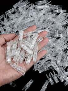 50/100 chiếc kẹp ảnh mini bằng acrylic trong suốt, móc trang trí nhà cửa, phông nền tiệc, đồ trang trí ngày lễ Tình nhân. - A - Xem 5
