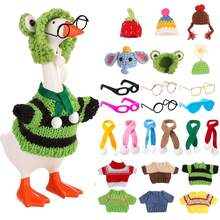 Desk Goose Outfit For Mini Goose Statue Knitted Sweater And Hat Costume Set For Party Supplies - Multicolor - View 1