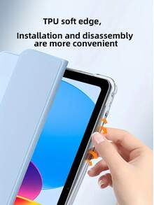 哑光透明三折平板电脑保护套，适用于荣耀Pad X8a，带笔槽，全方位防震，透明TPU软壳，带笔槽，简约休闲时尚，兼容Pad 2/Pad SE 11英寸，兼容荣耀Pad X9A/X9 Pro 11.5英寸，兼容华为MatePad SE 11英寸 - 筆槽款 - 查看 8