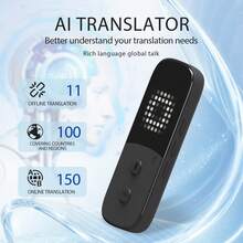 Peiko 150 语言翻译器，双向实时 AI 语音即时在线翻译器，迷你科技产品，离线翻译，学习旅游和商务沟通 - 黑色 - 查看 6