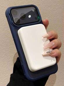 Luxury Lens Frame Magnetic Phone Case, Compatible With IPhone 17 Pro Max/17/16/15/14 Plus/13/12 Pro Max/11, Supports Wireless Charging, Shock-Resistant Armor Frame Transparent Protective Cover With Lens Glass - Màu xanh lam - Xem 4