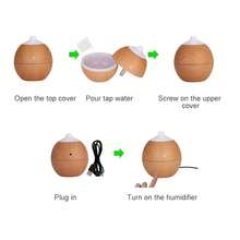 1个仿木纹空气加湿器，家用/卧室/浴室加湿器，防止空气干燥，200毫升/USB供电 - 空氣加濕器[插電使用] - 查看 7