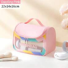 Women's Travel Makeup Bag, Waterproof Cosmetic Toiletry Bag With Convenient Handle, Large Capacity Makeup Organizer - Multicolor - View 6