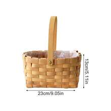 Giỏ hoa đan tay bằng rơm tự nhiên, trang trí đựng đồ dùng trong nhà, đám cưới, phong cách mộc mạc. - Nhiều màu - Xem 8
