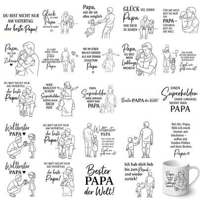 24 Sheets German Mourning UV DTF Rub On Foil Transfer Stickers Decals Set - Waterproof Matte Finish With Sympathy Quotes & Elegant Black Script Designs For Versatile & Durable For 16oz Libbey & Ceramic Coffee Mugs Furniture, Glass, Easy Apply - Memorial Keepsake Gift, Pet Memorial For Loss Of Dog, Decorative Feather Graphics, Quality Graphic Prints